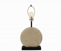 Modern Deco Alabaster Half-Moon Table Lamp