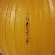 Daum Nancy Acid Etched Orange Globe Shade Logo Daum nancy shade