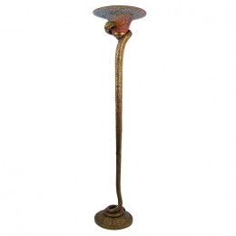 Art Deco Edgar Brandt Style Bronze Snake Floor Lamp