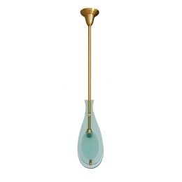 Max Ingrand Style Art Deco Bell-Shaped Glass Art Pendant