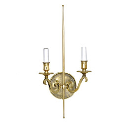 Modern Solid Brass Double Arm Sconce with Rock Crystal
