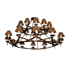 Contemporary Wrought iron Two Tier Rusty Chandelier