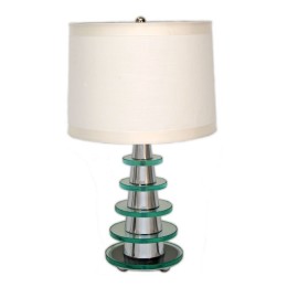 Modern Deco Glass Disk Pyramid Table Lamp
