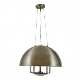 Modern Spun Aluminum Dome Chandelier with Brushed Nickel Finish