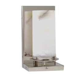Modern Candle Shaped Sconce with Alabaster Shade Specifications
