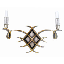 Jules Leleu Scroll Bronze Sconce with Rock Crystal
