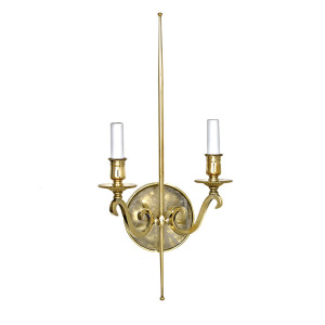 Modern Brass Sconce with Rock Crystal Backplate