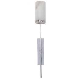 Modern Minimalist Alabaster Torchiere Sconce with Rectangular Backplate