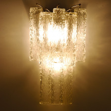 Lit Vinini Glass Wall Sconce Light