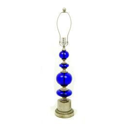 Contemporary Table Lamp with Cobalt Glass Spheres