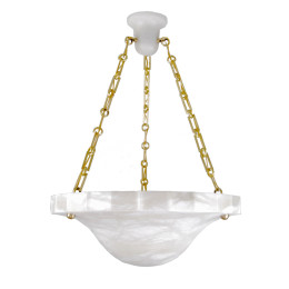 Modern Style Alabaster Chandelier with Carved Edges