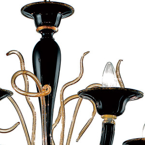Modern-Black-and-Gold-Murano-Glass-Chandelier-24kt-Detail