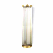 Modern Brass Art Deco Glass Rod Sconce